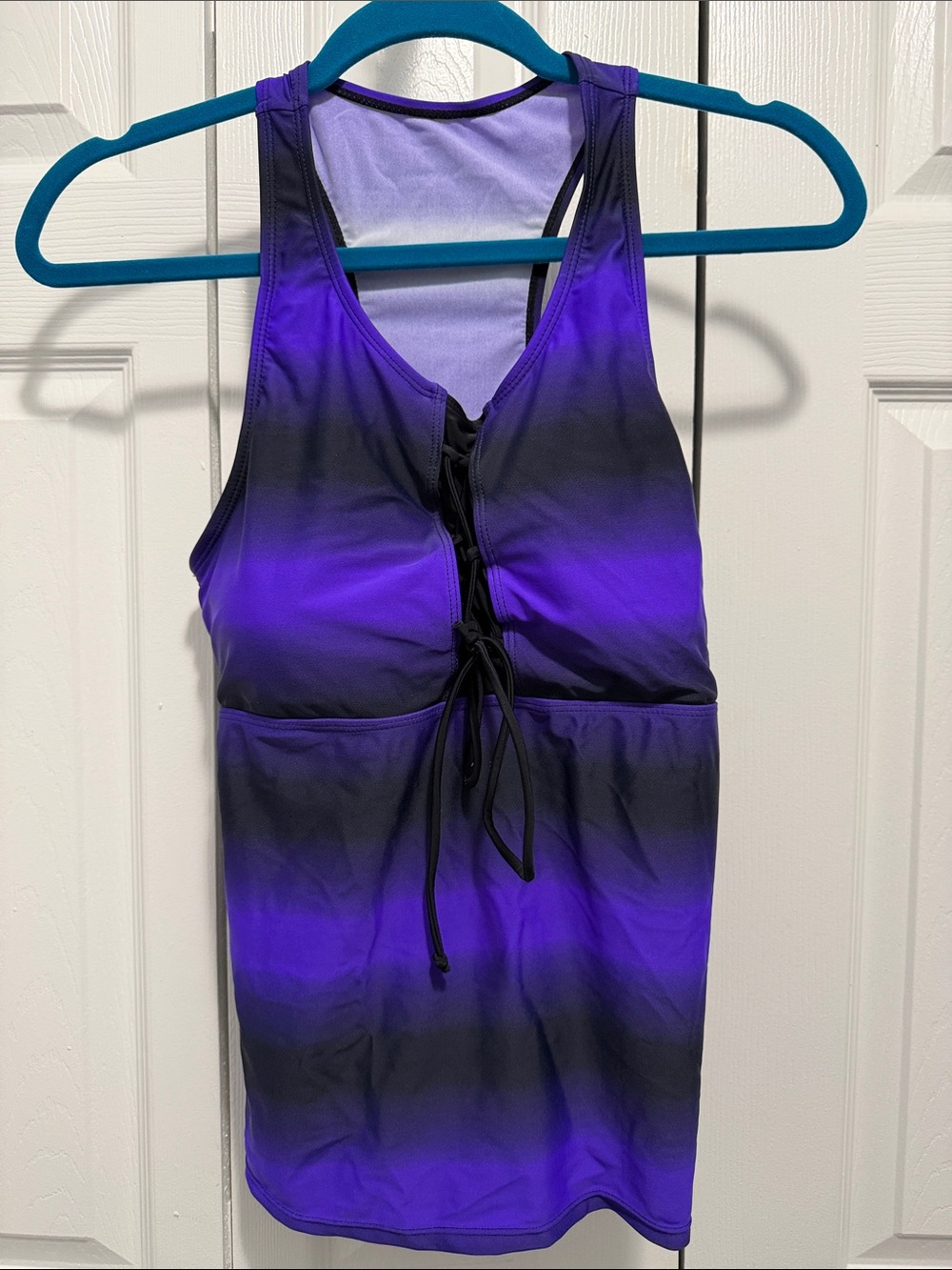Purple Ombre Lace-Up Women's Tank Top